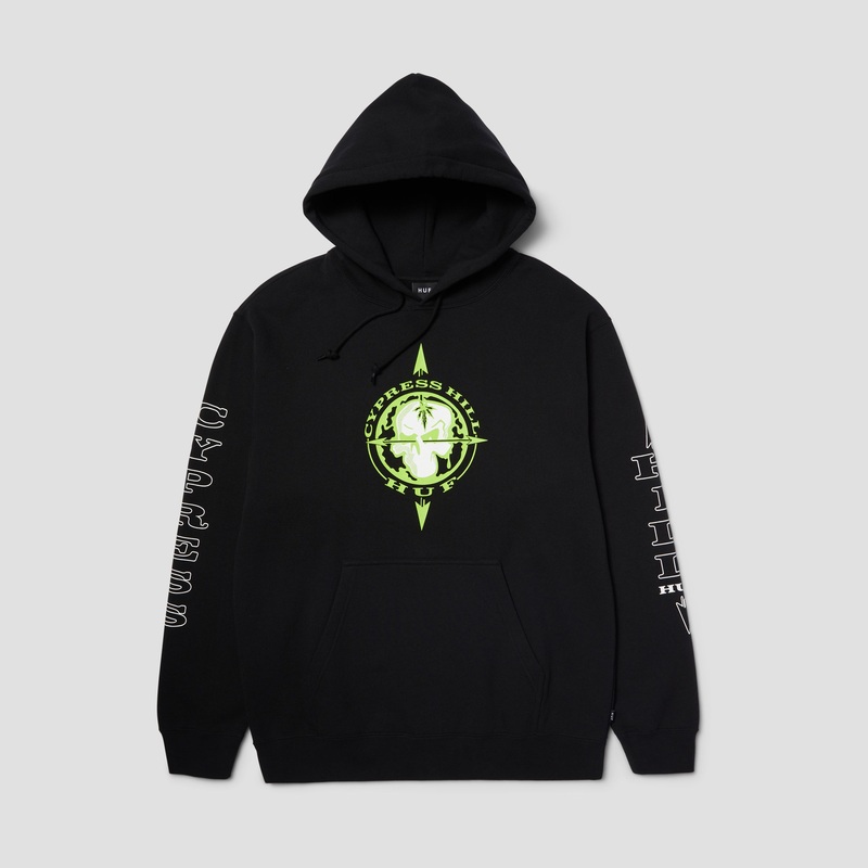 Huf x Cypress Hill Blunted Compass Pullover Hood Black Small