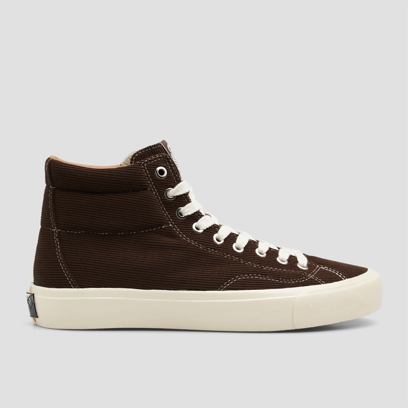 Last Resort AB VM003 HI Cord Skate Shoes Dark Brown / White UK3