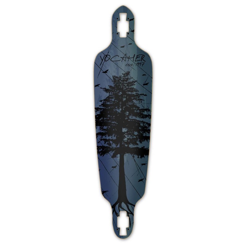 Punked Drop Through Longboard Deck – In the Pines : Blue Deck