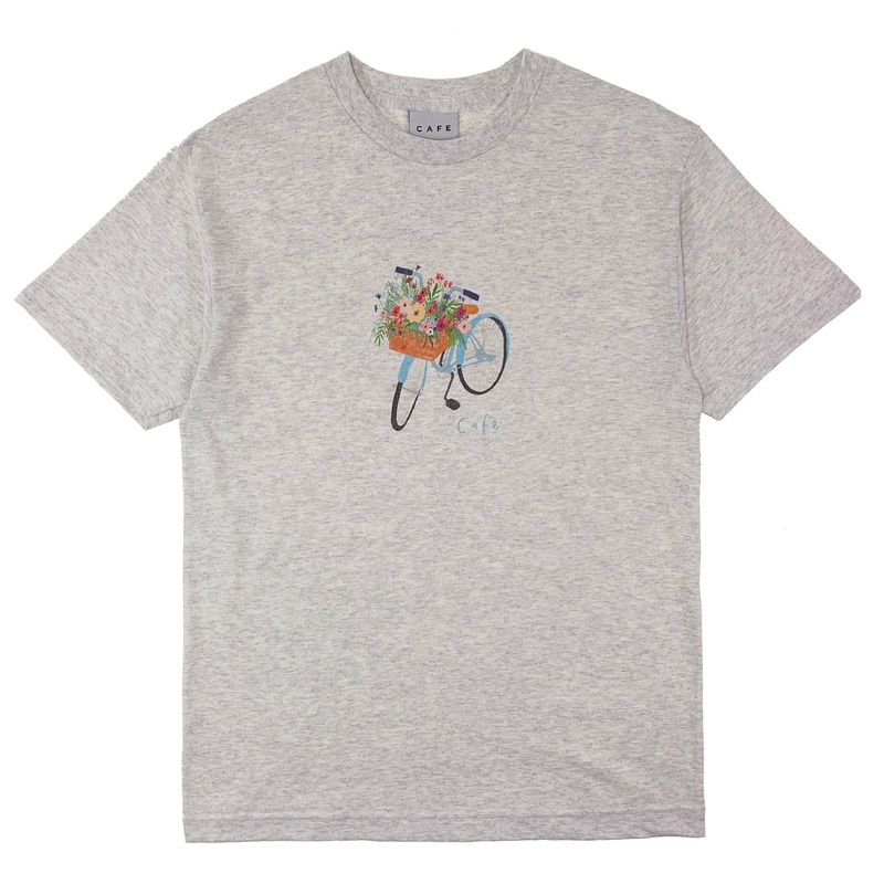 Skateboard Cafe – Flower Basket T Shirt – Ash Heather S