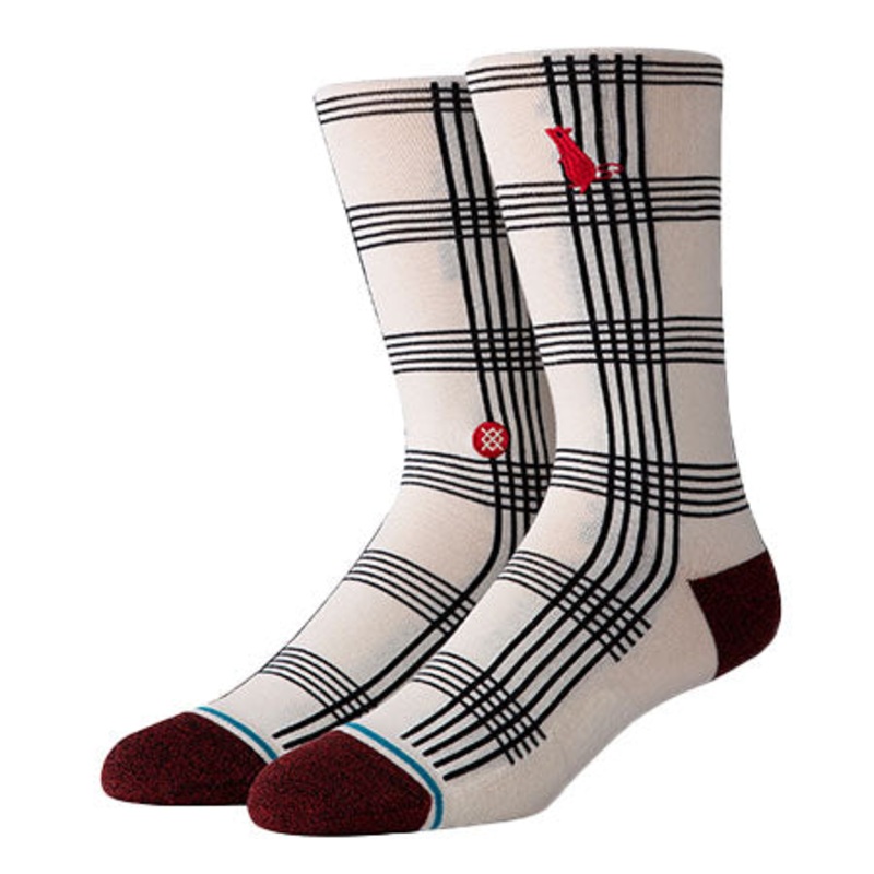 Stance Rat Plaid Socks White Large