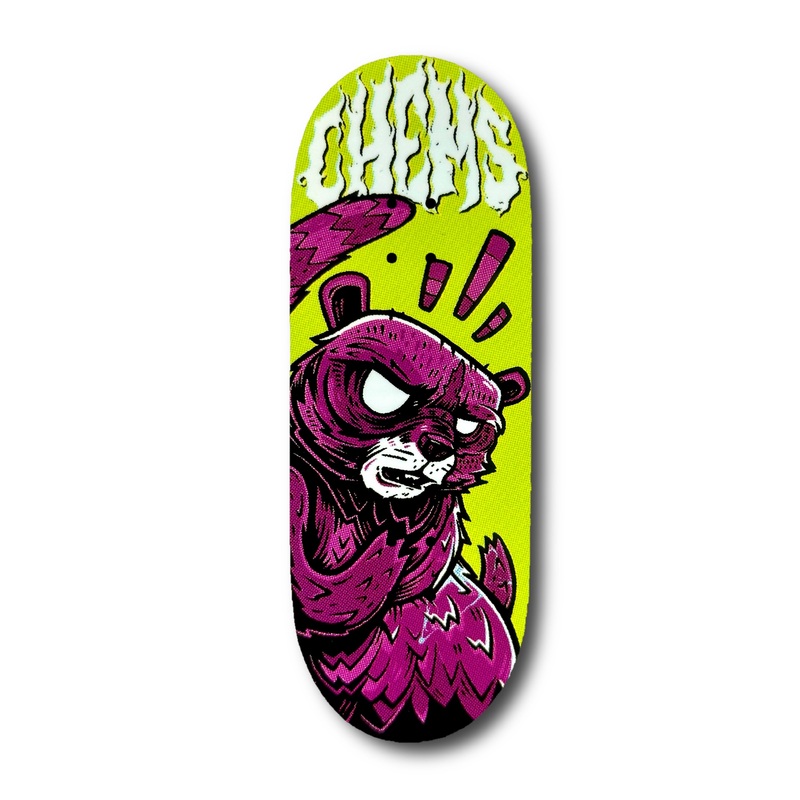 Chems “Raging Raccoon” Fingerboard Deck 29mm Mid-Pro Popsicle