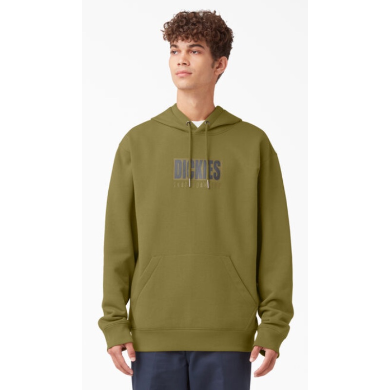 Dickies Skateboarding Relief Fleece Pullover Hoodie Medium Green Moss