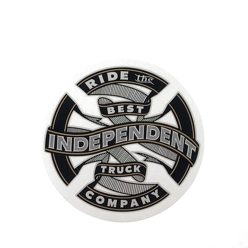 Independent C Ribbon Sticker  4″ – Black / White / Gold