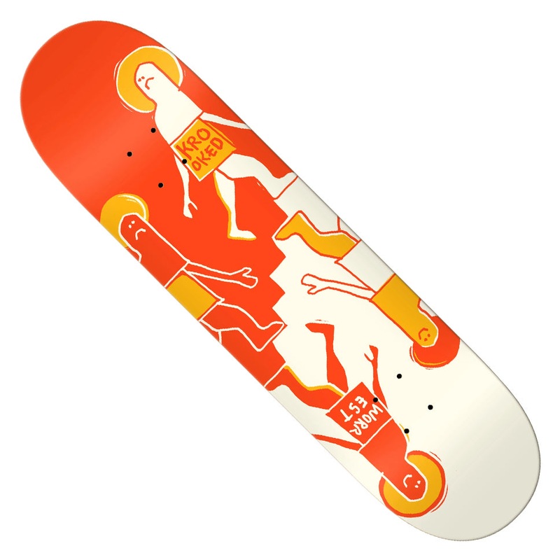 Krooked Bobby Worrest Updown Slick Twin Tail Deck Orange 8.3 x 31.9 WB:14.4