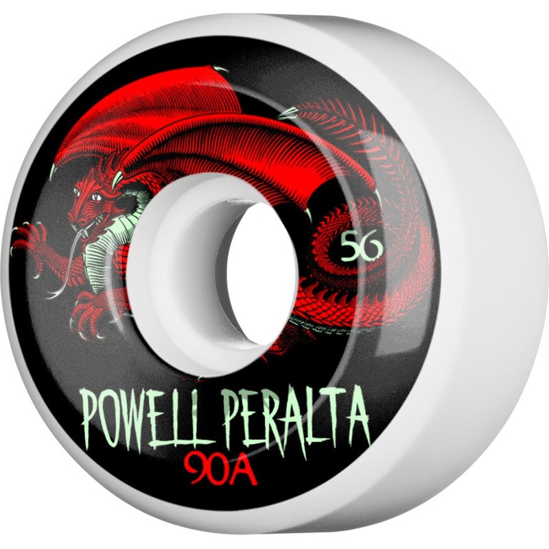 Powell Peralta Oval Dragon White 56mm 90a Skateboard Wheels