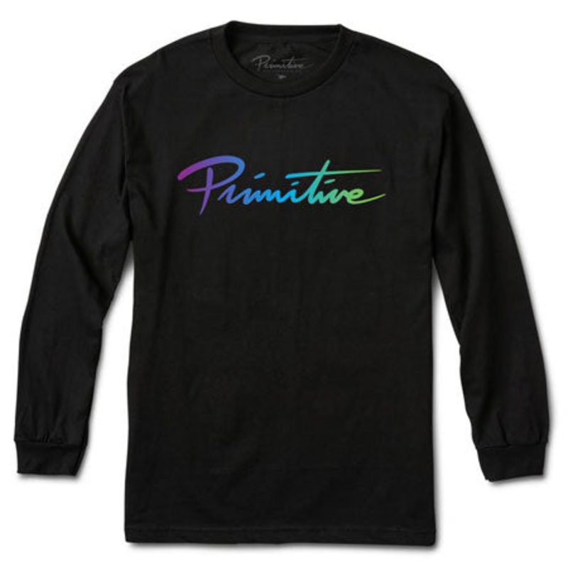 Primitive Skateboarding Nuevo Gradient Long Sleeve T Shirt Black Large