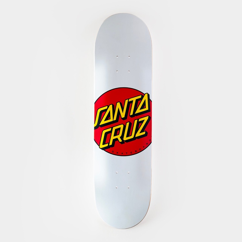Santa Cruz 8″ Classic Dot Deck – White 8″