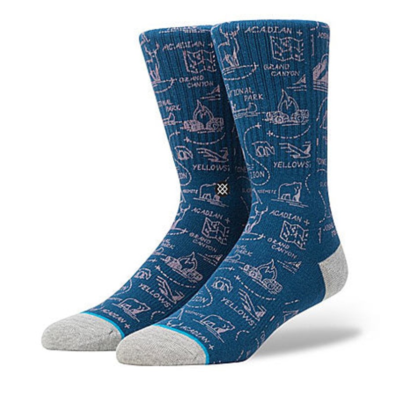 Stance Lonesome Crew Socks Navy Large