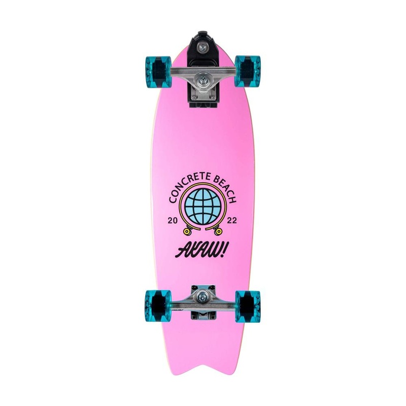 AKAW! Concrete Beach Pink 30″ Surfskate Longboard – 2022 Inaugural Model