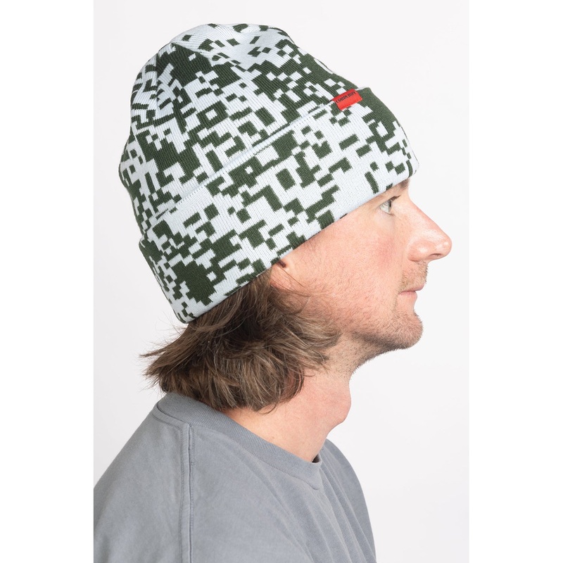 Corduroy Pixels Beanie Evergreen