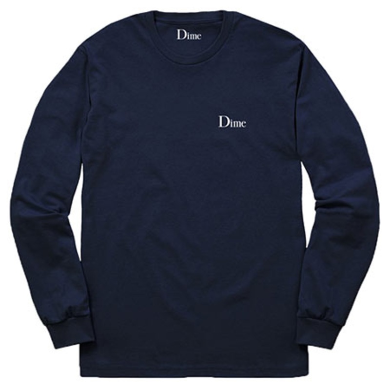 Dime Classic Logo Long Sleeve T Shirt Navy Medium