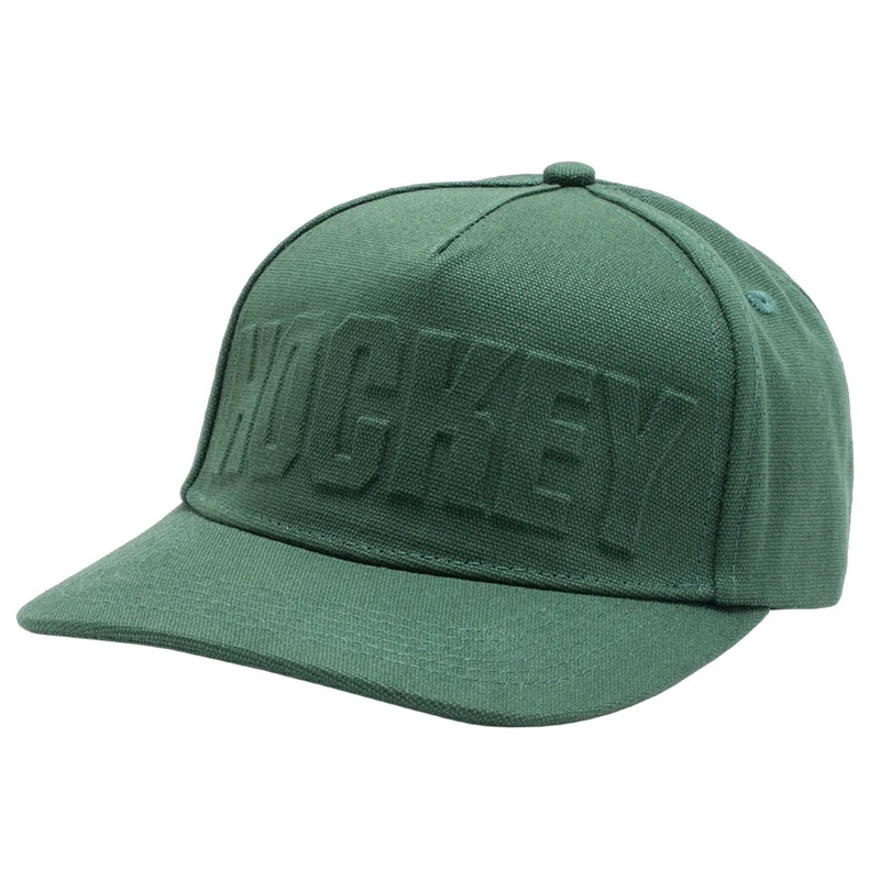Hockey Embossed Snap-Back Hat Green One Size Fits All