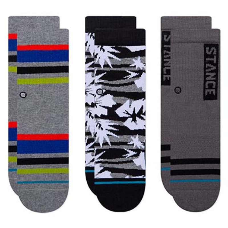 Stance Big Chillin Kids 3-Pack Crew Socks Black Large