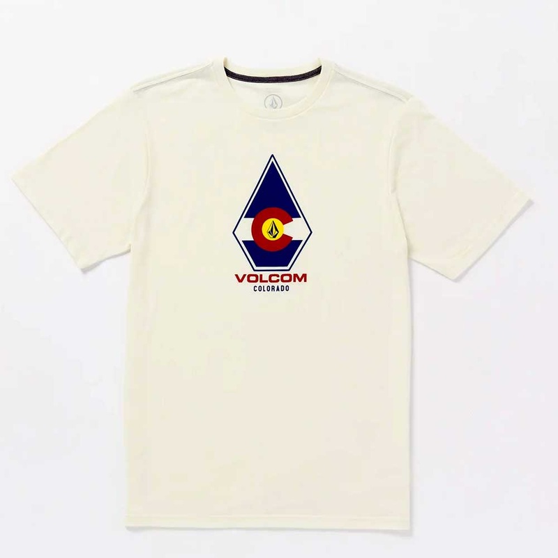 Volcom Coloradical Flag Short Sleeve T-Shirt Small Off White