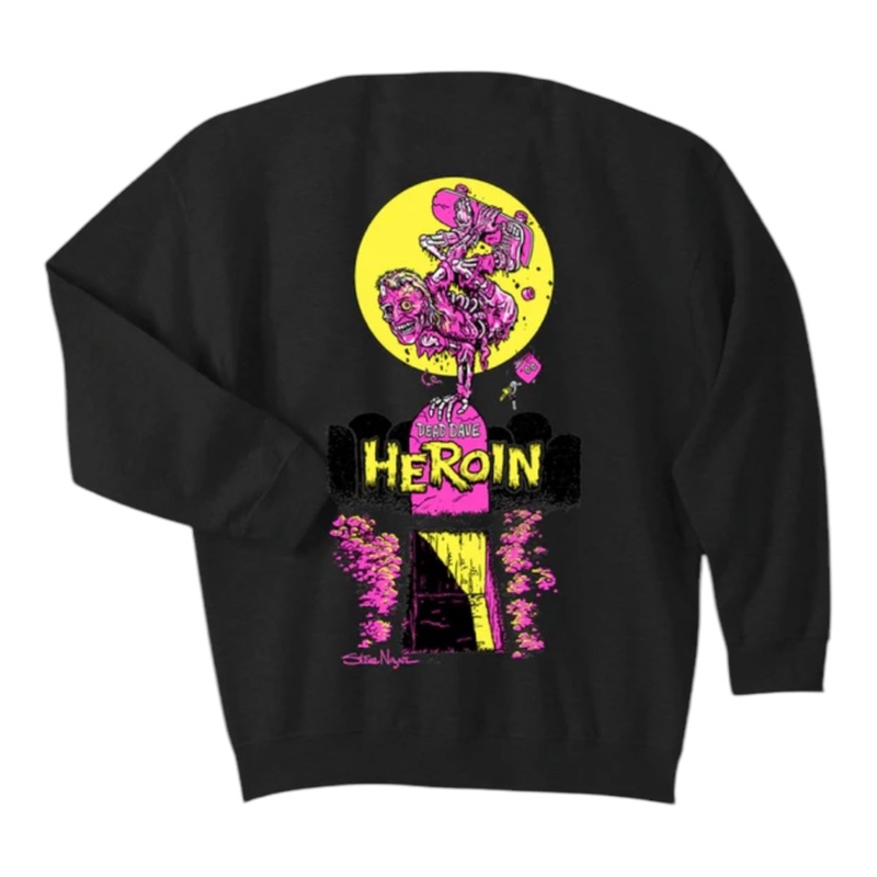 Heroin Skate Zombie Crewneck Black S
