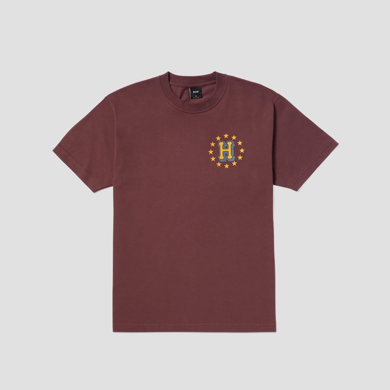 HUF Galactic Stack T-Shirt Eggplant Small