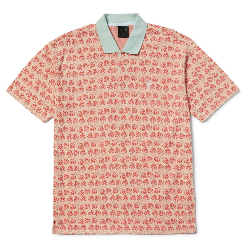 HUF Microdose Knit Polo Red M