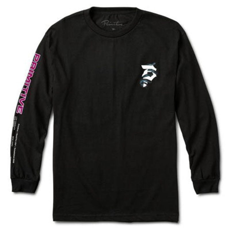 Primitive Skateboarding World Tour Long Sleeve T Shirt Black Large