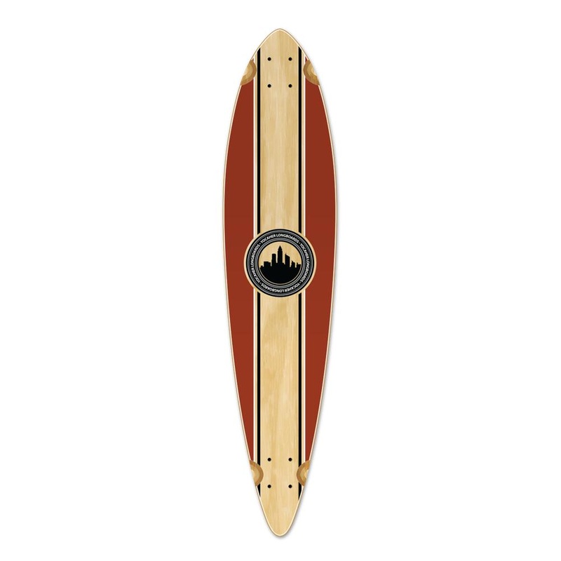 Punked Pintail Longboard Deck – Crest Burgundy Deck