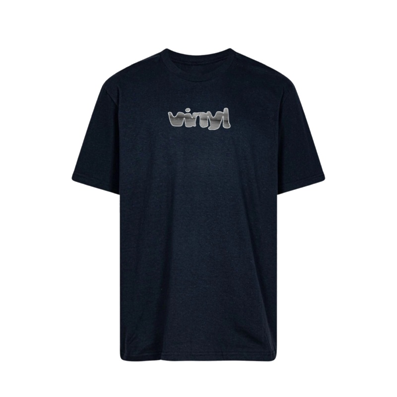 Vinyl Spiral Logo Tee – ( Black ) Small
