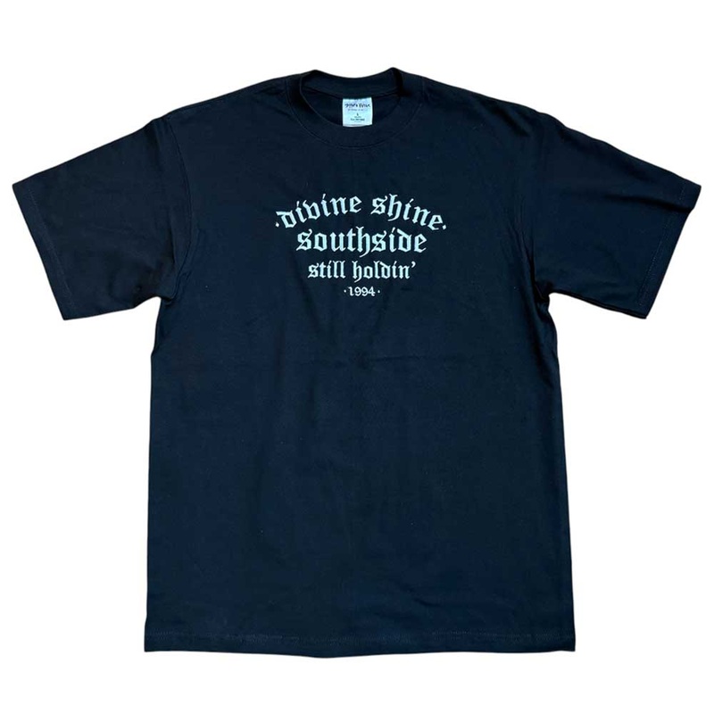Black Divine Shine x Southside Still Holdin Max Heavyweight Tee Embroidered Southside Skatepark SM