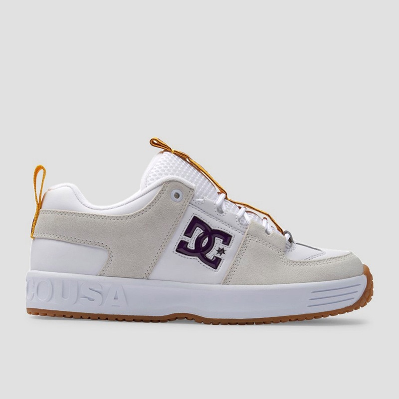 DC Lynx OG Skate Shoes White Purple UK8