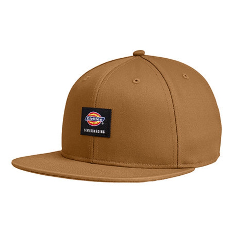 Dickies Flatbill Skate Snap-Back Hat Brown Duck One size fits all