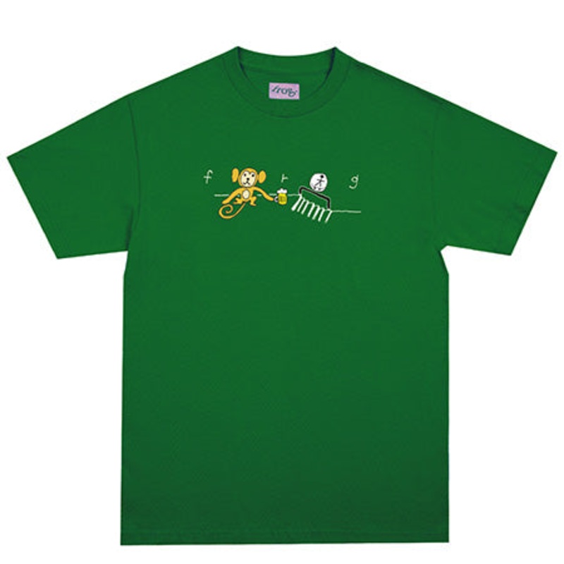 Frog Skateboards Monkey Logo T Shirt Green Large