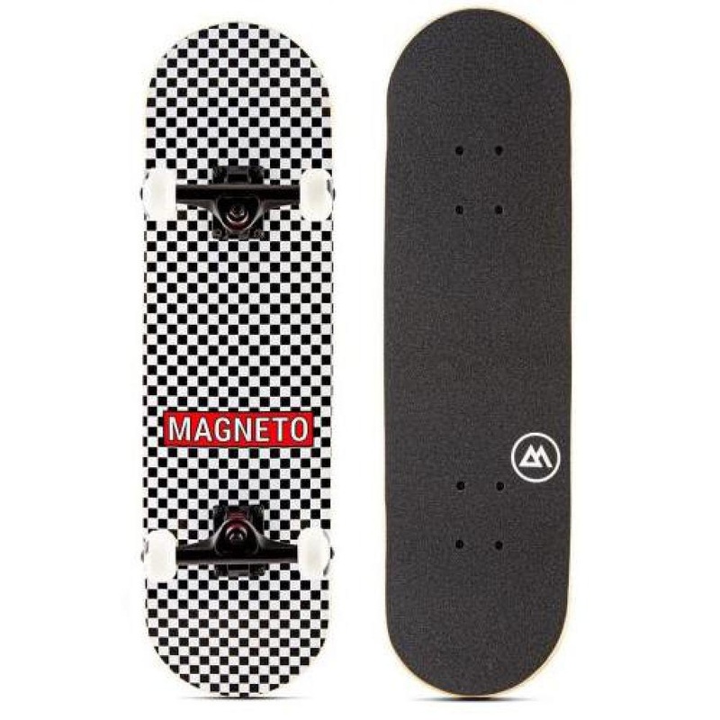 Magneto Checkered Kids 7.75″ Skateboard Complete