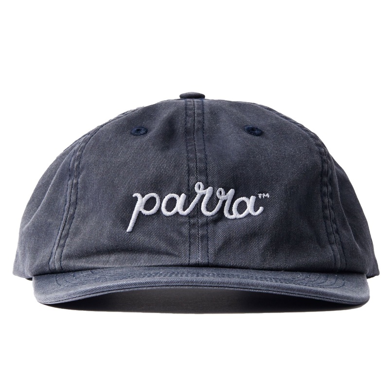 Parra Scripted 6 Panel Hat Washed Navy