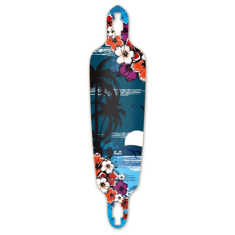 Punked Drop Through Tropical Night Longboard Deck Deck