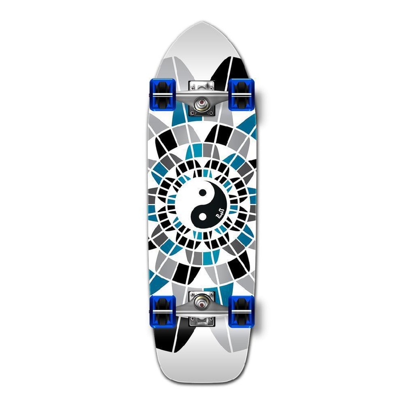 Punked Old School Yin Yang 33″ Longboard Cruiser Complete