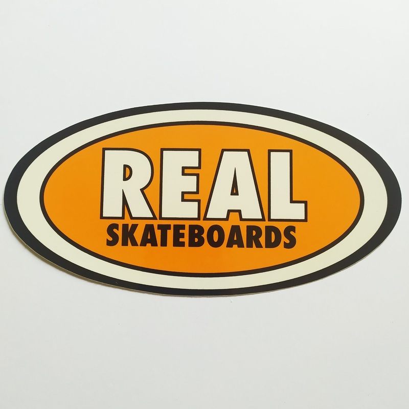Real Skateboards Oval Sticker – orange small
