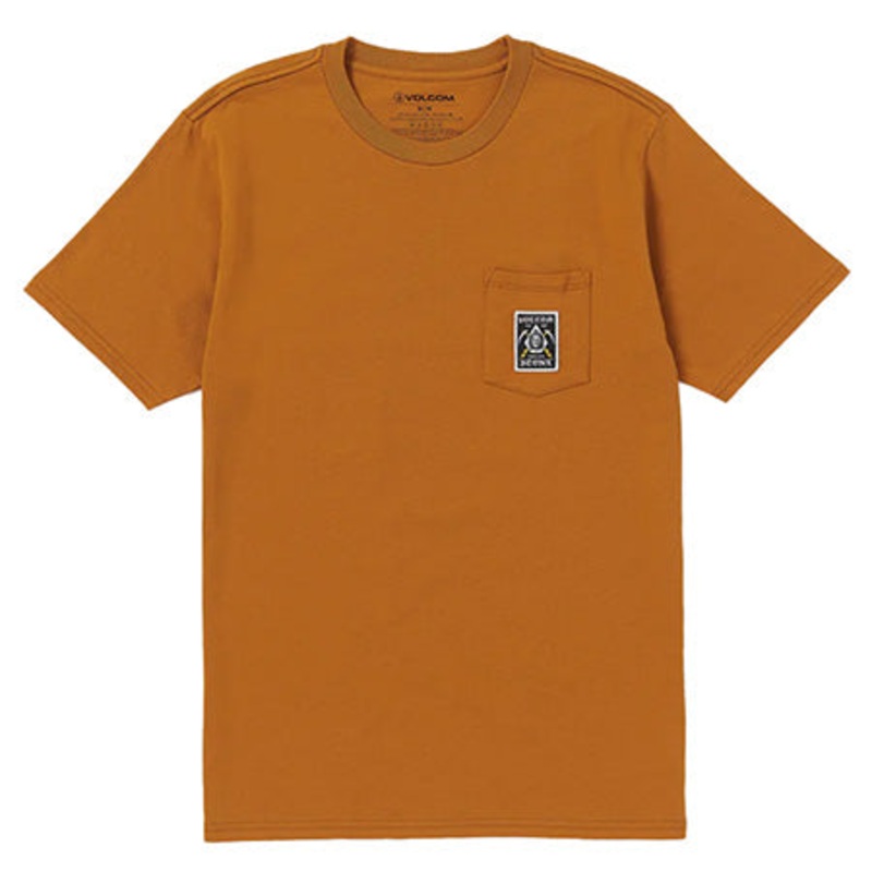 Volcom Pocket Label T Shirt Chestnut Brown Extra Large