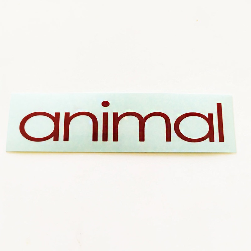Animal Bikes BMX Sticker / Decal – 10 cm across approx – Maroon / Clear