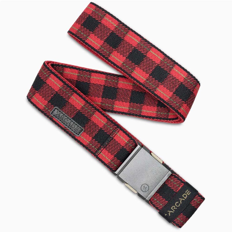 Arcade Plaid Standard Stretch Belt Black Burnt