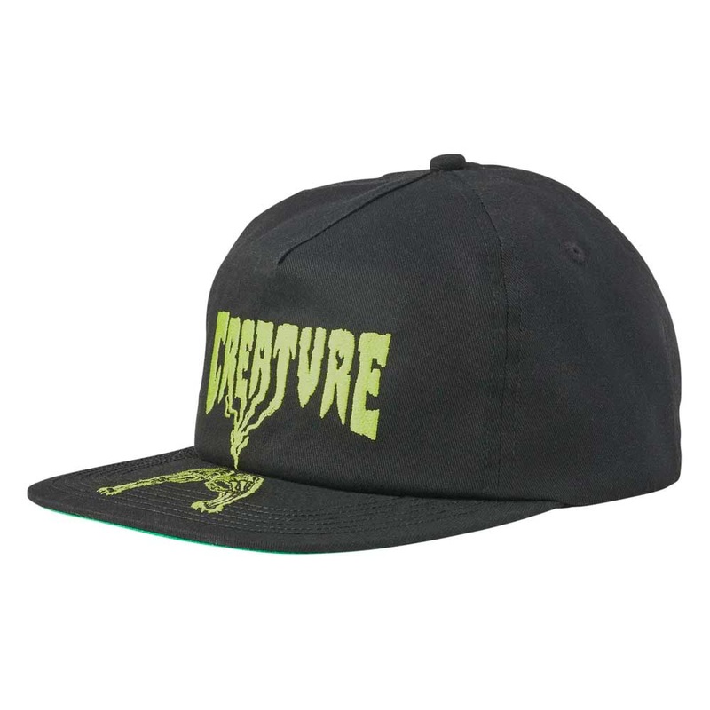 Creature Rolling In The Grave Snapback Mid Profile Hat – Black Black
