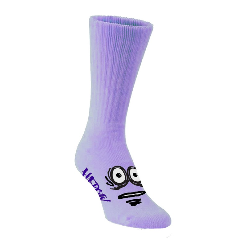 Heroin SKateboards Big Egg Crew Socks Lavender One Size Fits All