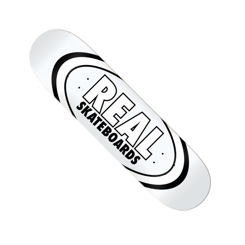 Real Skateboards “Classic Oval White” Deck – 8.38