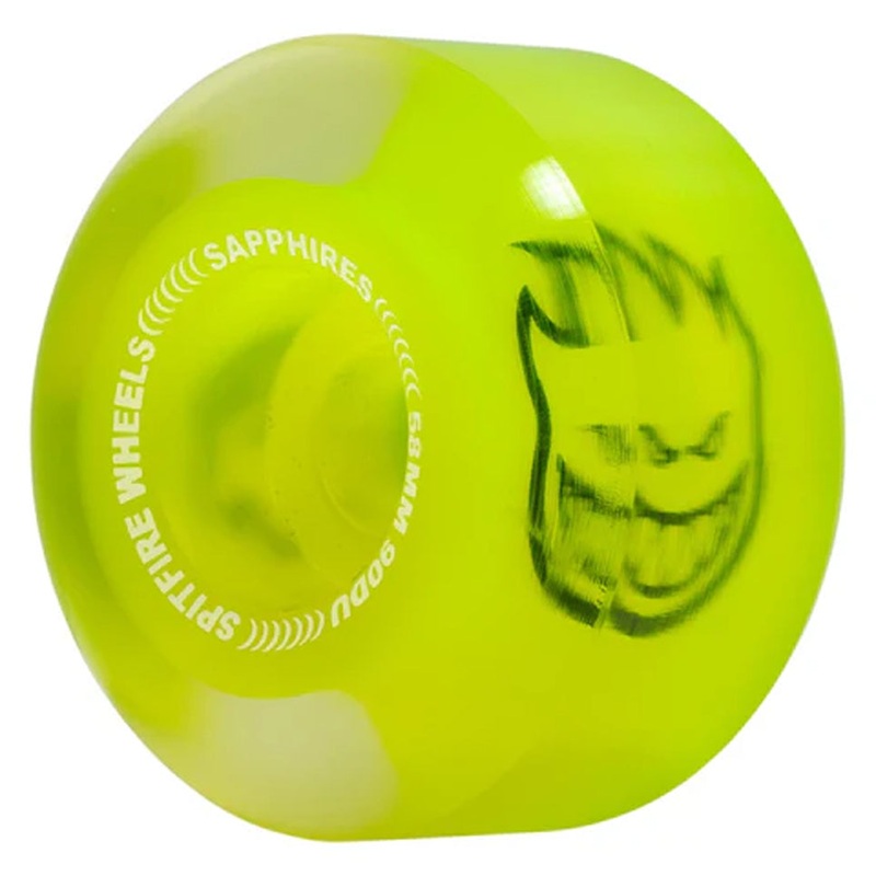 Spitfire Sapphire 90D Conical Cruiser Wheels Clear Yellow 58mm