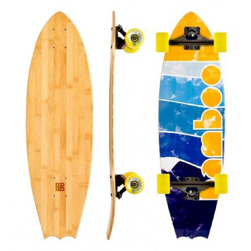 Bat Tail Bamboo Lined Up 31″ Cruiser Longboard Deck Only