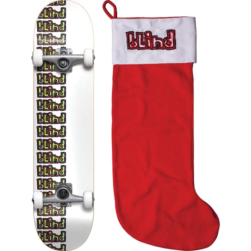 Blind Repeat Rail White W/Stocking 7.37″ Skateboard Complete