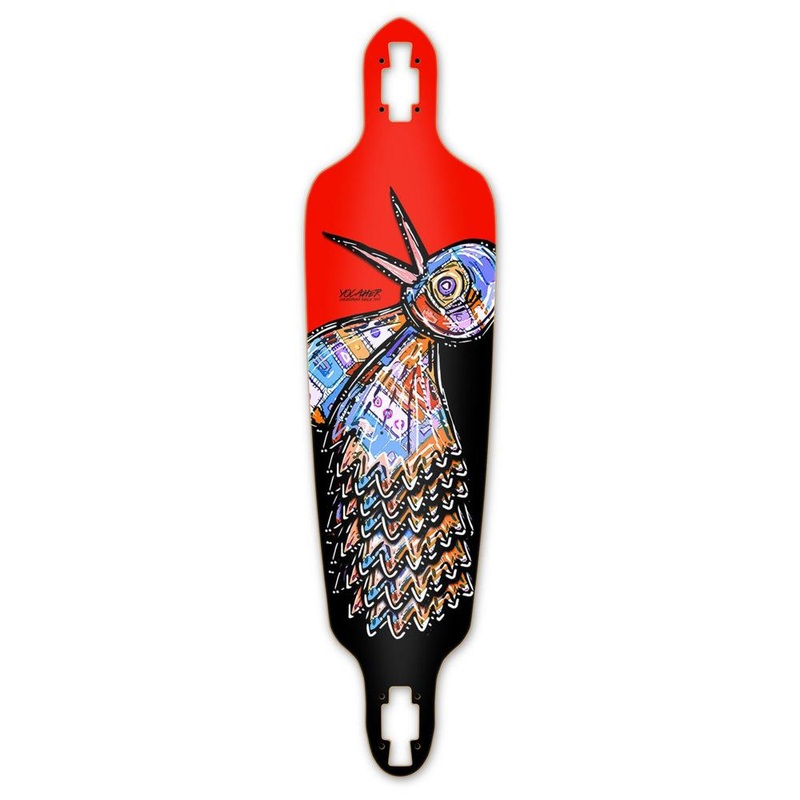 Punked Drop Through Longboard Deck – The Bird Red Deck