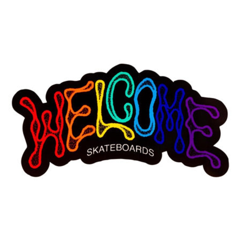 Welcome Skateboards Droop Sticker Rainbow 6″
