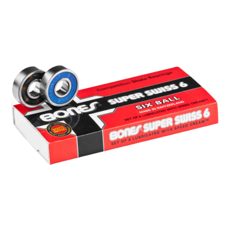 BONES SUPER SWISS 6 SKATEBOARD BEARINGS 8 PACK OS