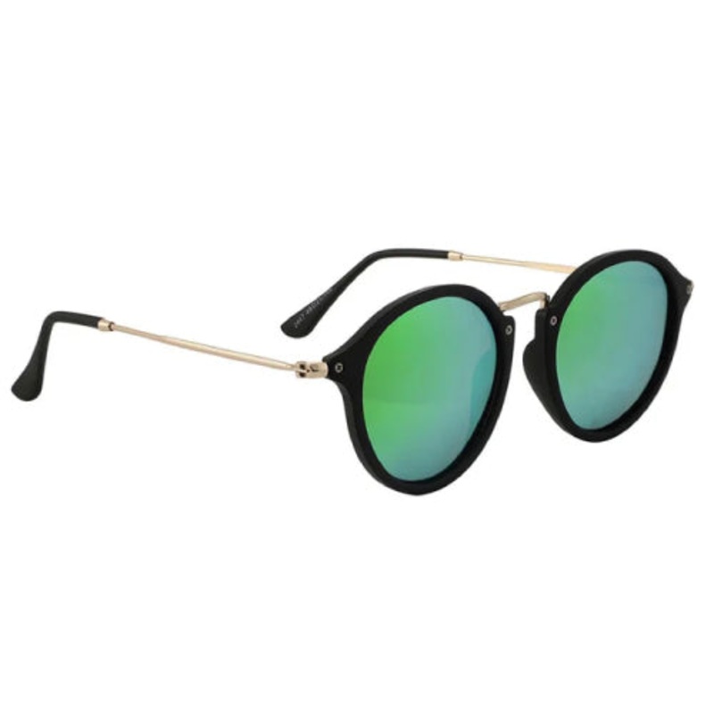 Glassy Klein Polarized Sunglasses Black/Green Mirror