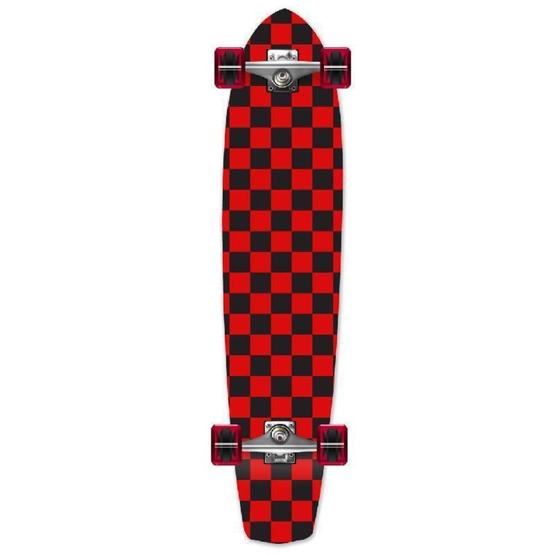 Punked Slimkick 36″ Longboard Complete – Checker Red Complete