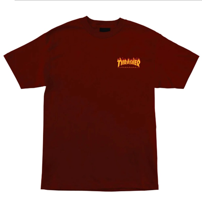 Santa Cruz x Thrasher Tee Flame Dot Burgundy SM