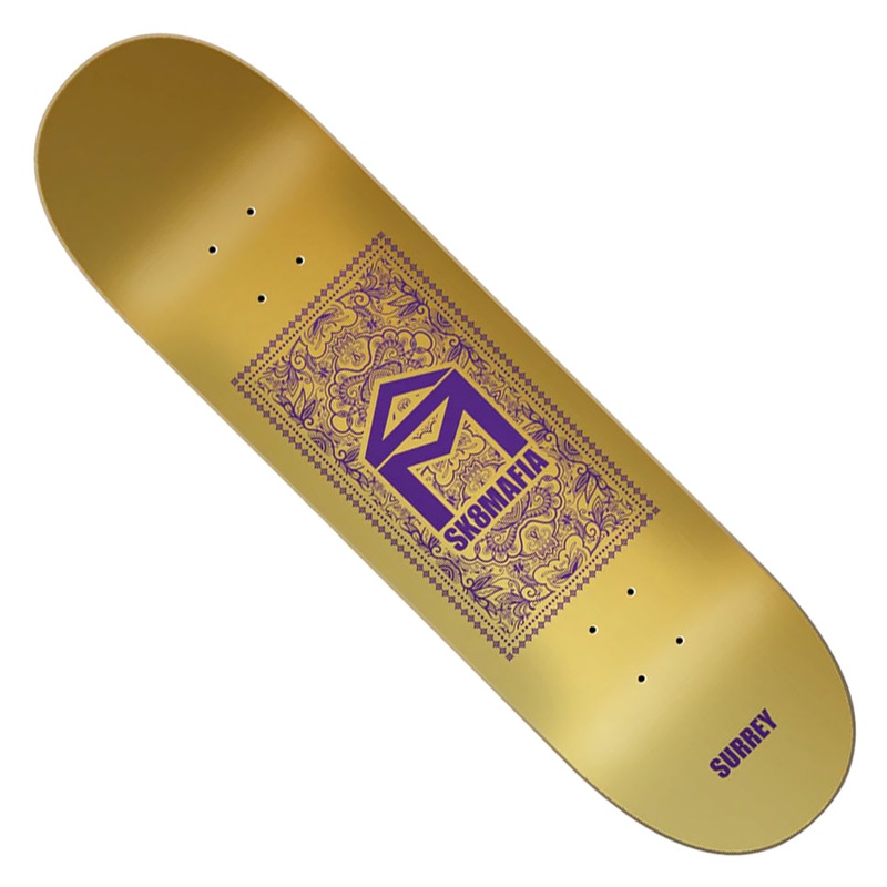 Sk8Mafia Tyler Surrey Paisley Foil Deck Gold 8.25 x 32 WB:14.25